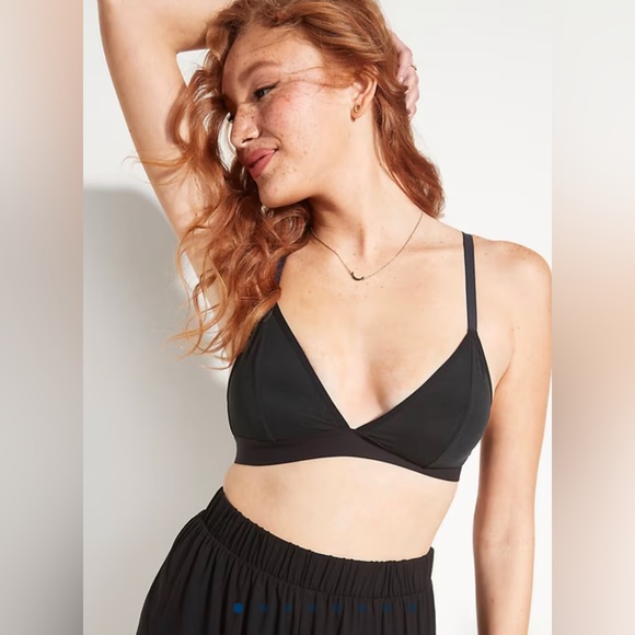 🆕 Old Navy Women’s Mesh V-Neck Bralette Top Bralette Bra Black XL 38DD 40D 40DD - Picture 1 of 14
